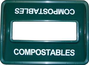 Waste Bin lid for compostables with a wide mouth, green