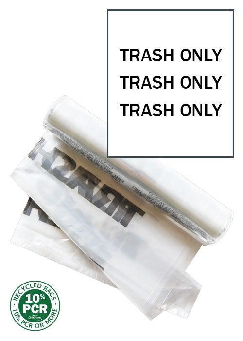 Double Side Trash Bags - Printed with "Trash Only" - 200 Count