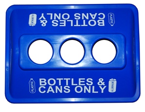 ClearStream Recycling Bottles & Cans 3 Hole Lid - Blue