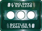 ClearStream Recycling Bin Lid - 3 Holes - Green - Bottles & Cans