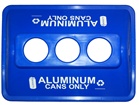 Blue Recycling Bin Lid w/ 3 Holes for Aluminum Cans Only