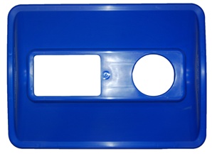 Dual Split Recycling Bin Lid in Blue