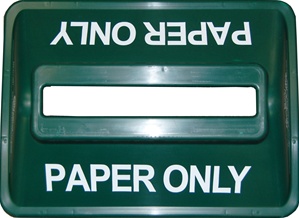 Green Recycling Bin Lid with Slot for Paper Only