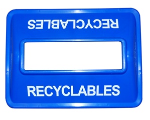 Wide Mouth Plastic Recycling Bin Lid in Blue