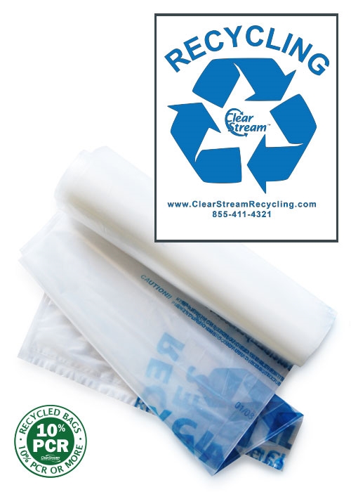 Dual Size Recycling Bags - 200 Count - Clear