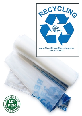Double Sided Recycling Bags - 100 Count - Clear