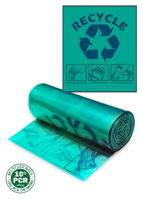 ClearStream Recycling Bag (Green with Blue Print)