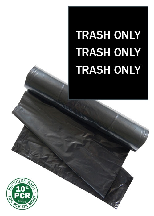 ClearStream Trash Bags (Black with White Print)