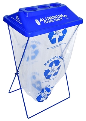 Clear Add On Recycling Bin, Blue, 5, Side Kick