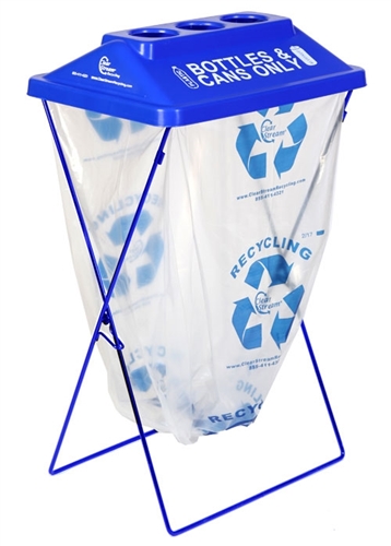 ClearStream recycling bags, x frame recycle bags, 40 46 printed recycle  logo bags
